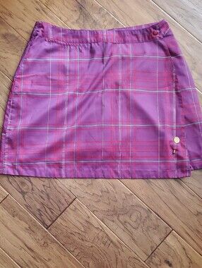 Lopez Women’s Purple Check Tartan Print Golf Skort Size 12